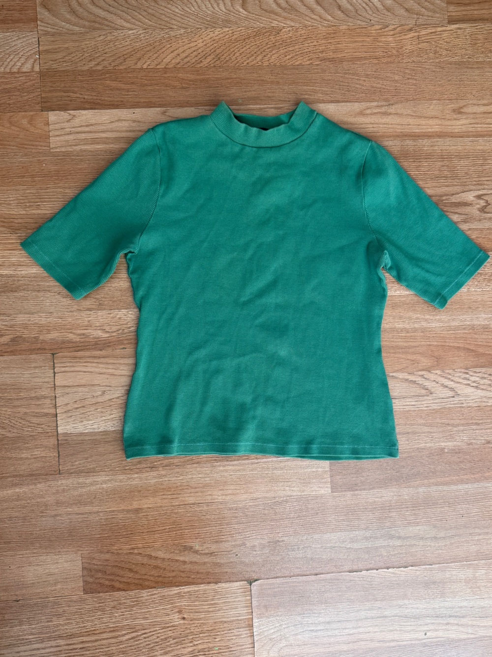 Maeve by Anthropologie Green Short Sleeve Mock Neck Tee